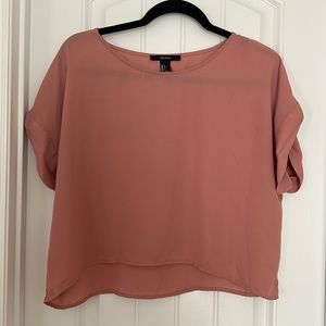 Forever 21 Cropped Pink Blouse